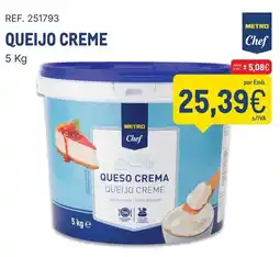Makro queijo creme metro chef promoção