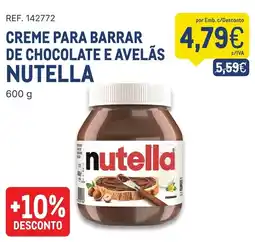 Makro Creme para barrar de chocolate e avelãs nutella promoção