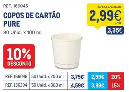 Makro Copos de cartão pure promoção
