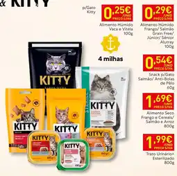 Recheio Kitty alimento seco frango e cereais salmão e arroz promoção