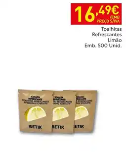 Recheio Toalhitas refrescantes limão betik promoção