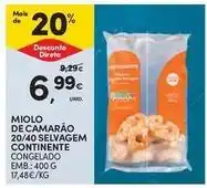 Continente Bom dia Abran congelados - miolo de camarao 20/40 selvagem continente promoção