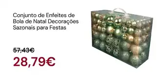 Conjunto de Enfeites de Bola de Natal Decorações Sazonais para Festas