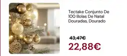 Worten Tectake conjunto de 100 bolas de natal douradas, dourado promoção