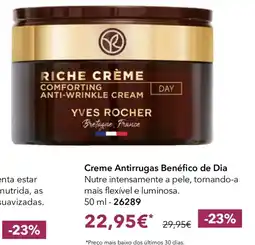 Yves Rocher Creme Antirrugas Benéfico de Dia Yves Rocher promoção