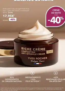 Yves Rocher creme de noite yves rocher promoção