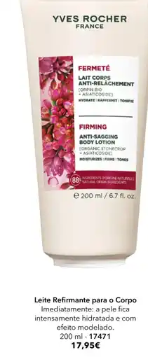 Yves Rocher Leite Refirmante para o Corpo Yves Rocher promoção