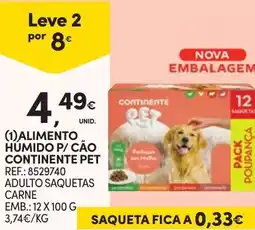 Continente Alimento humido p/ cão continente pet promoção