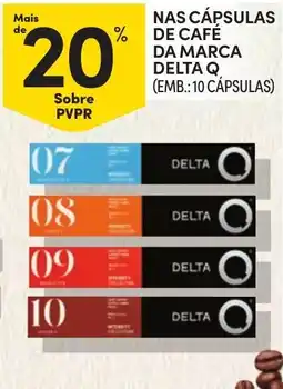 Continente Nas cápsulas de cafe da marca delta q promoção