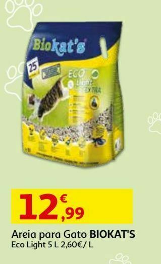 Auchan Areia p/ gato biokat's:ecolight 5l promoção