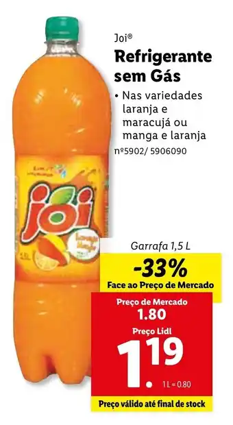 Lidl Joi Refrigerante sem Gás 1,5L promoção