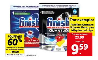 Lidl Finish Pastilhas Quantum Ultimate Limão para Máquina de Loiça promoção