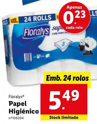 Lidl Floralys Papel Higiénico 24 Rolos promoção