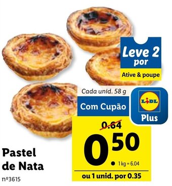 Lidl Pastel de Nata 58g promoção