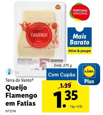 Lidl Terra do Vento Queijo Flamengo em Fatias 275g promoção