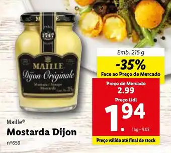 Lidl Maille Mostarda Dijon 215g promoção