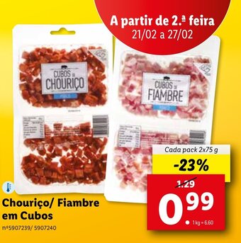 Lidl Chouriço/Fiambre em Cubos 2x75g promoção