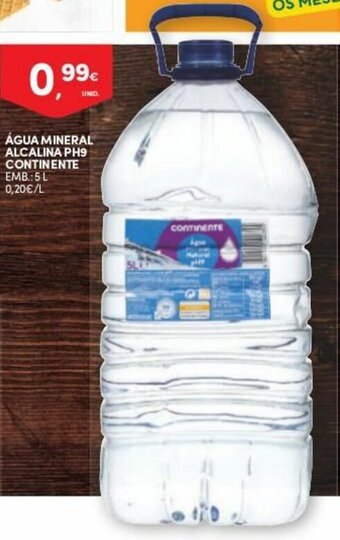 Continente Agua Mineral Alcalina PH9 Continente 5L promoção