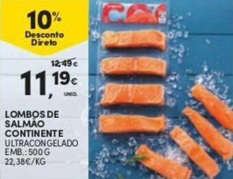 Continente Lombos de Salmão Continente 500g promoção