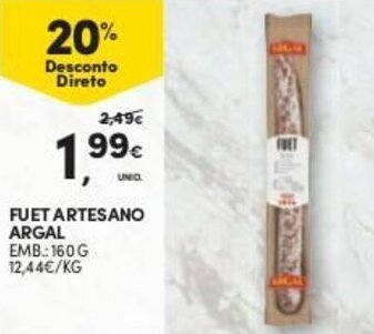 Continente Fuet Artesano Argal 160g promoção