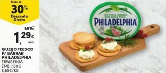 Continente Queijo Fresco P/Barrar Philadelphia 150g promoção