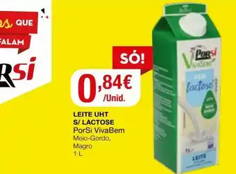 Leite sem lactose porsi