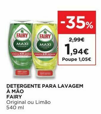 El Corte Inglés Detergente fairy promoção