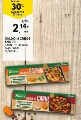 Continente Caldo Knorr 16 Cubos 160g promoção