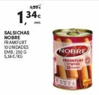 Continente Salsichas Nobre 250g promoção