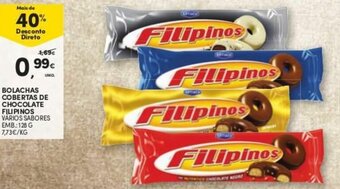 Bolachas Cobertas de Chocolate Filipinos 128g