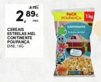 Continente Cereais Estrelas Mel Continente Poupança 1kg promoção