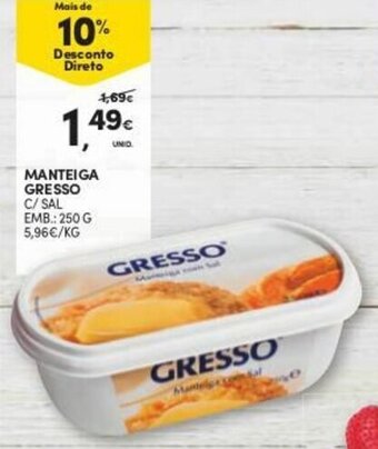 Continente Manteiga Gresso c/Sal 250g promoção