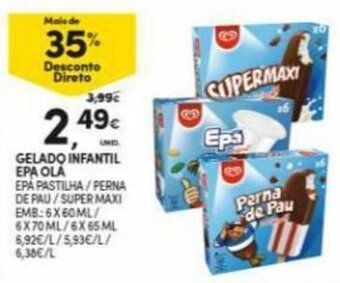 Continente Gelado Infantil Epa Olá 6x60ml/6x70ml/6x65ml promoção