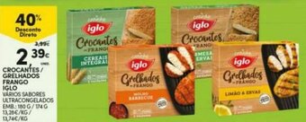 Continente Crocantes/Grelhados Frango Iglo 180g/174g promoção