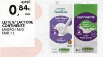 Continente Leite s/Lactose Continente 1L promoção
