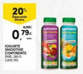 Continente Iogurte Smoothie Continente 280g promoção