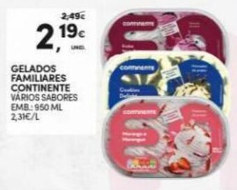 Continente Gelados Familiares Continente 950ml promoção