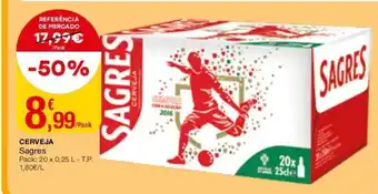 Intermarché Cerveja Sagres 20x0,25L promoção