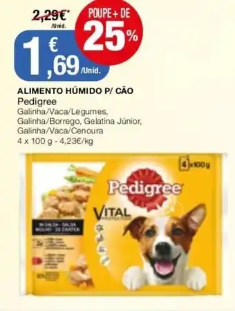 Intermarché Alimento Seco p/ Cão Pedigree 4x100g promoção