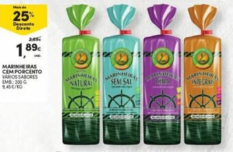 Continente Marinheiras Cem Porcento 200g promoção