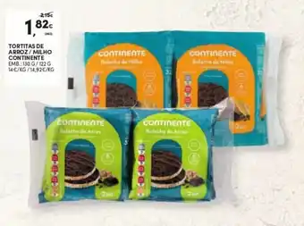 Continente Tortitas de Arroz/Milho Continente 130g/122g promoção