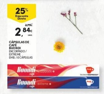 Continente Cápsulas de Café Buondi 10 cápsulas promoção