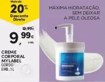 Continente Creme Corporal MyLabel Gordo 1L promoção