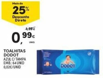 Continente Toalhitas Dodot 64 unid promoção