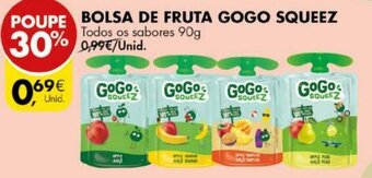 Pingo Doce Bolsa de Fruta Gogo Squeeze 90g promoção
