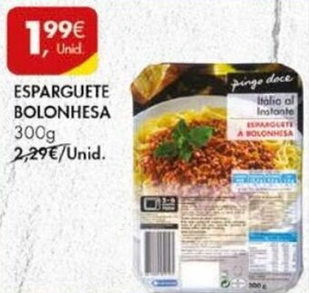 Pingo Doce Esparguete Bolonhesa 300g promoção