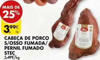 Pingo Doce Cabeca de Porco S/Osso Fumada/Pernil Fumado Stec promoção