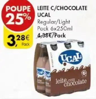 Pingo Doce Leite c/Chocolate Ucal 6x250ml promoção