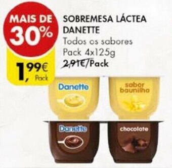 Pingo Doce Sobremesa Láctea Danette 4x125g promoção