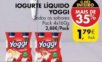 Pingo Doce Iogurte Líquido Yoggi 4x160g promoção